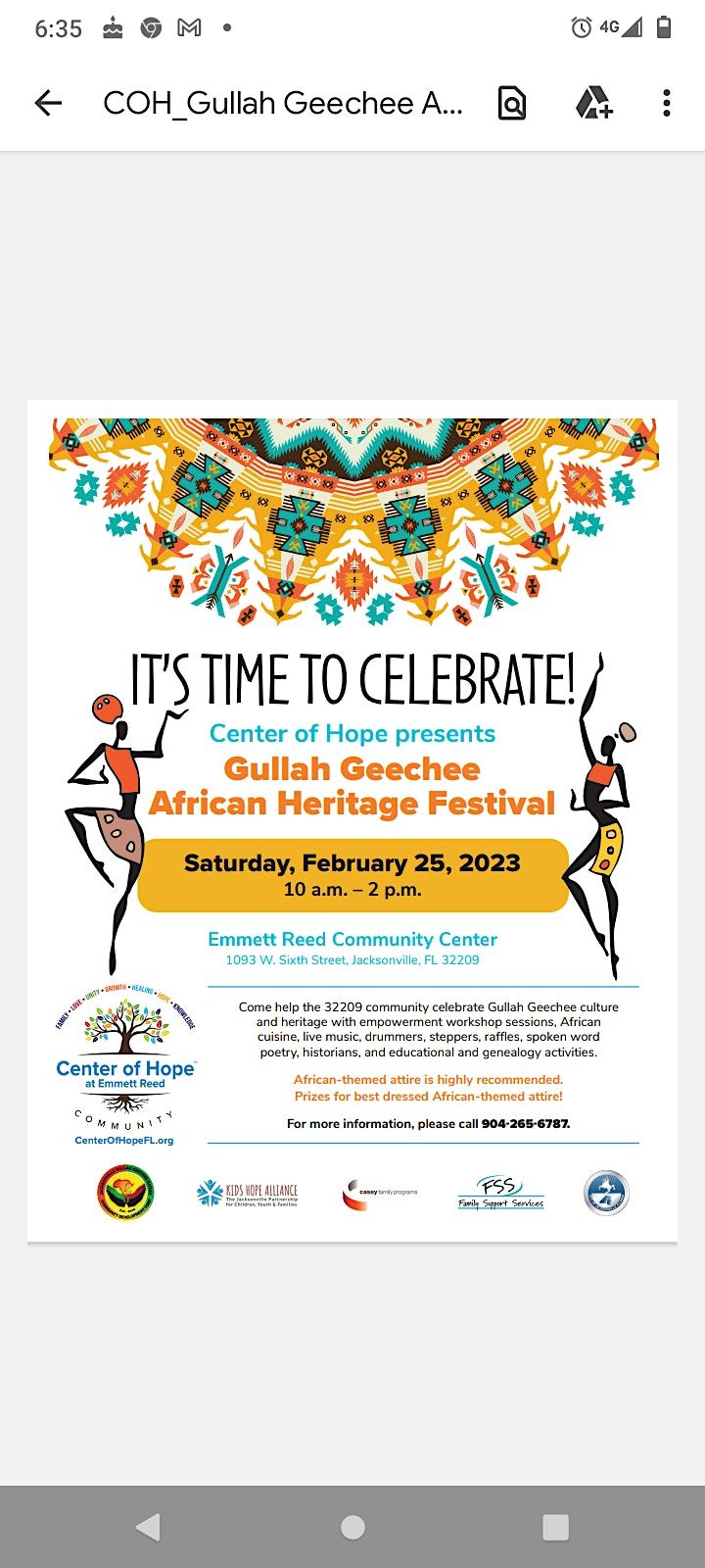 Gullah Geechee Heritage Festival, Emmett Reed Community Center