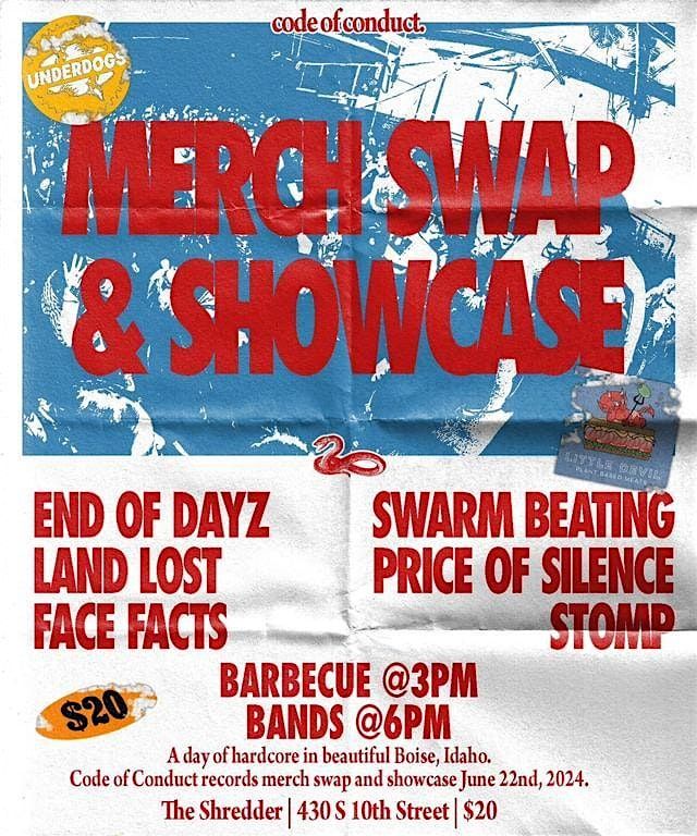 Merch Swap // Code of Conduct Showcase!, The Shredder, Boise, 22 June