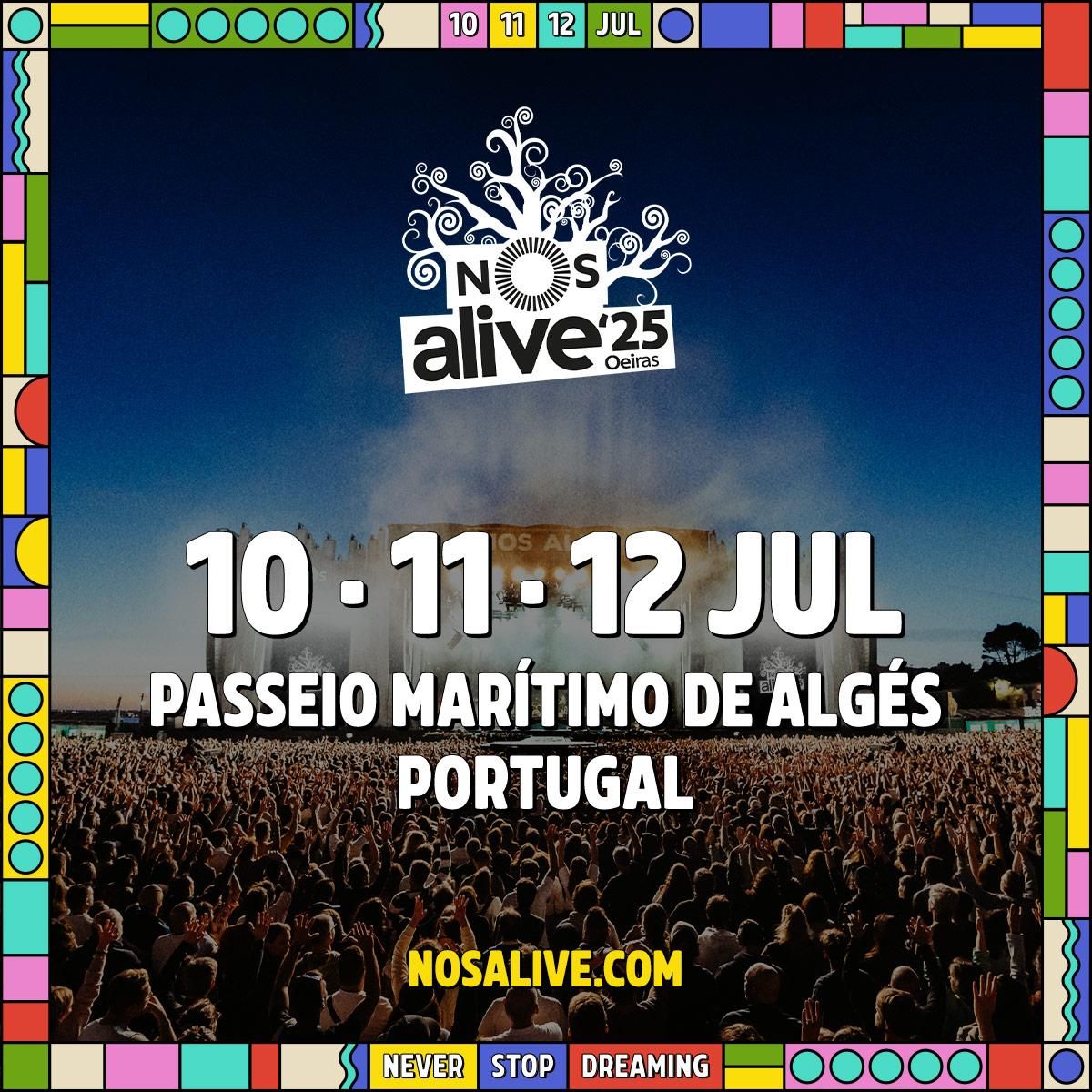 Festival NOS Alive 2025 - 3-Day Pass - Olivia Rodrigo, The Backseat Lovers and more Tickets, 10 July | AllEvents