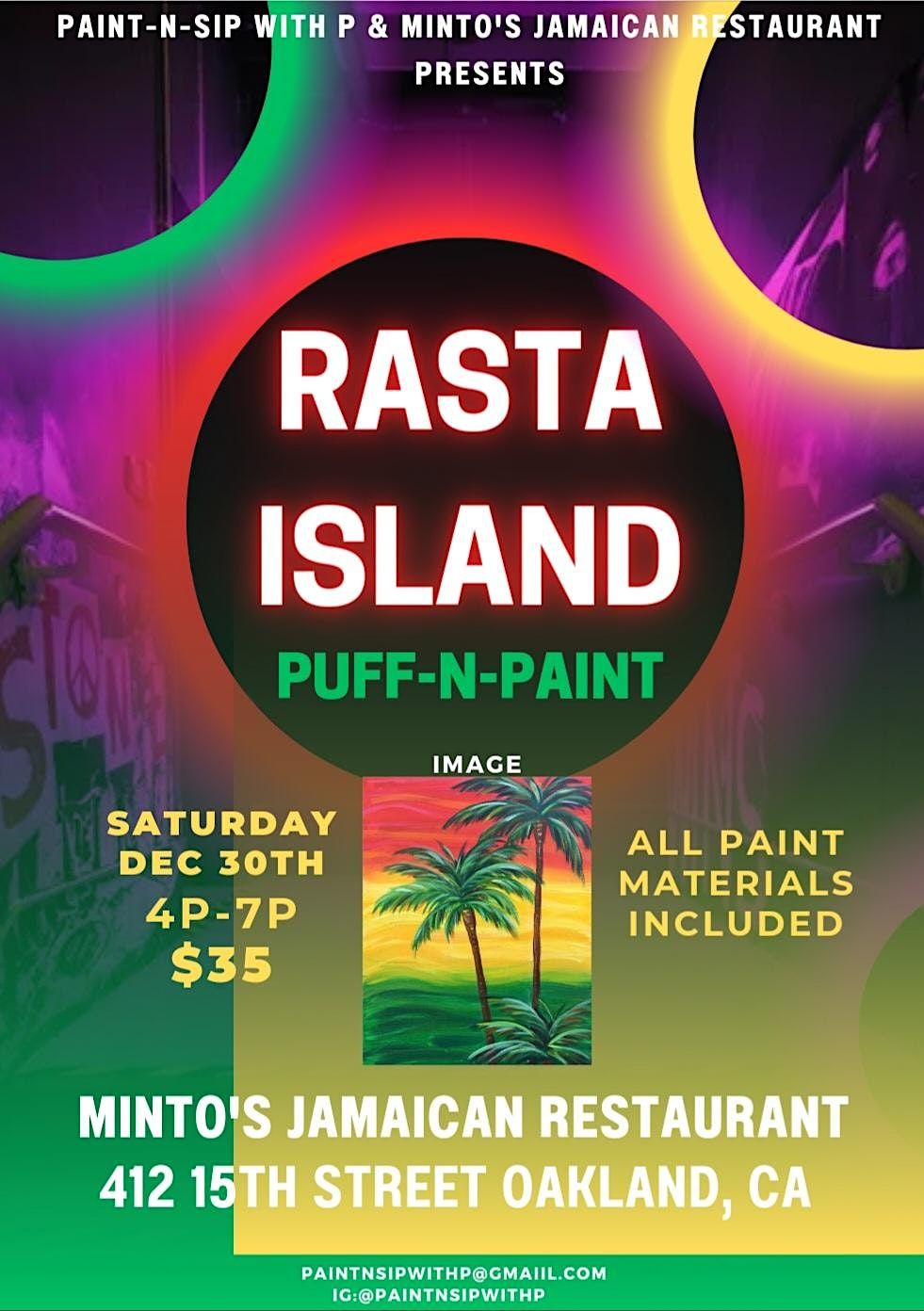 Rasta Island PuffnPaint Tickets, Minto's Jamaican Restaurant & Bar