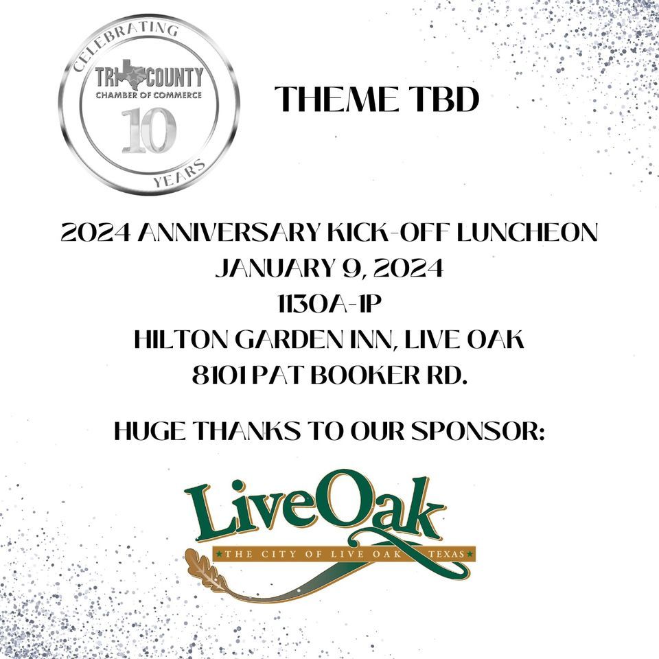January 2024 Luncheon sponsored by Live Oak, 8101 Pat Booker Rd • Live