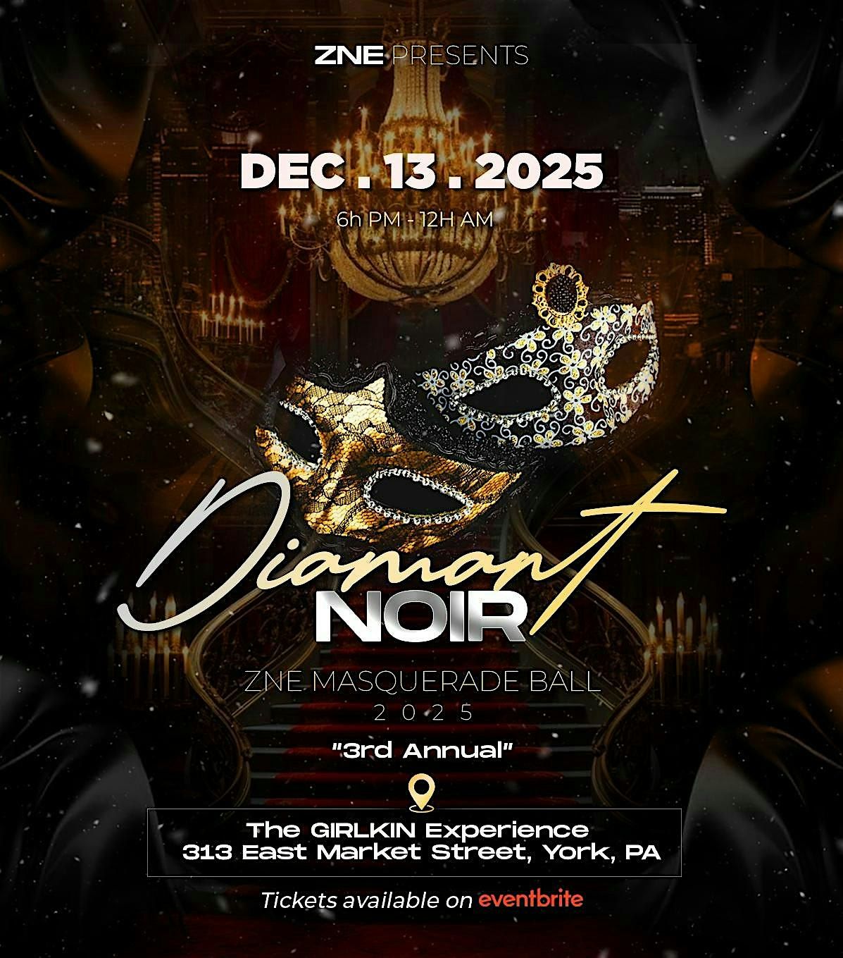 "Diamant Noir"  Winter Masquerade Ball 2025 (3rd  Annual), 13 December | Event in YORK | AllEvents
