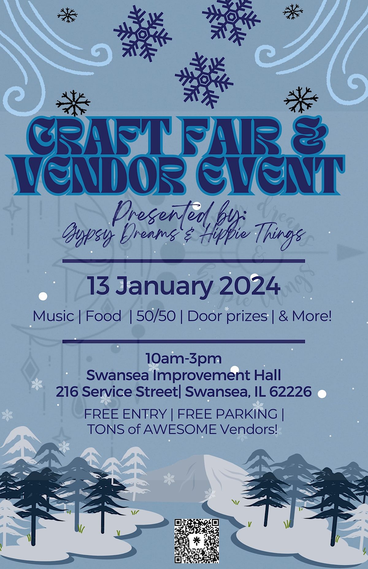 January 13 Craft Fair & Vendor Event, Swansea Improvement Hall, January