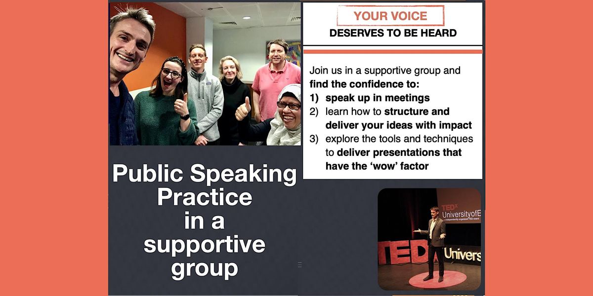 Public Speaking Practice in a supportive group [in person event
