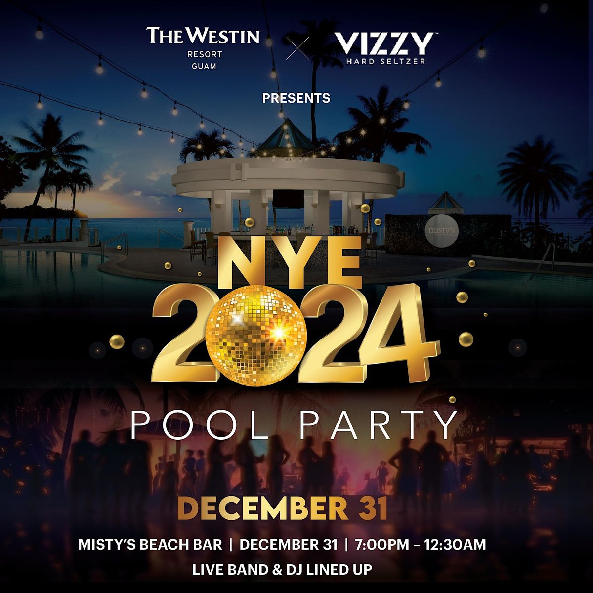 Westin NYE Pool Party, Misty's Beach Bar, Gun Beach Road, Tamuning, กวม