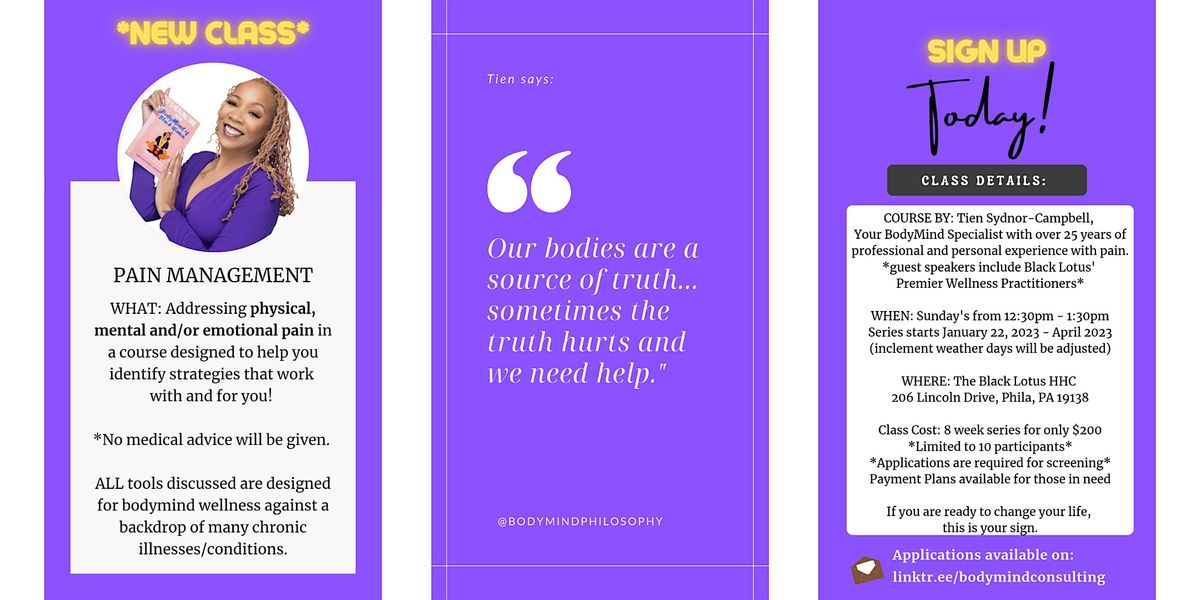 Pain Management Coaching Group, Black Lotus Holistic Health Collective