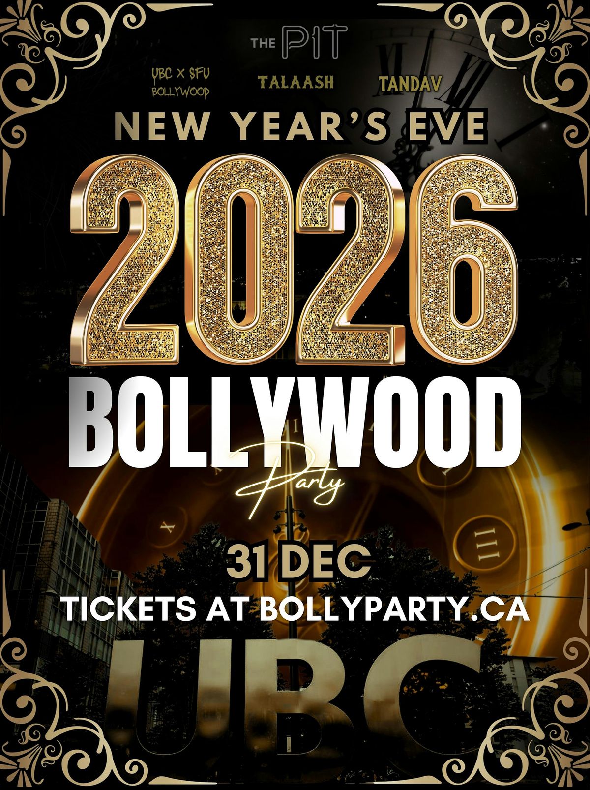 BOLLYWOOD NEW YEAR’S EVE 2026 AT THE UBC PIT, 31 December | Event in Vancouver | AllEvents