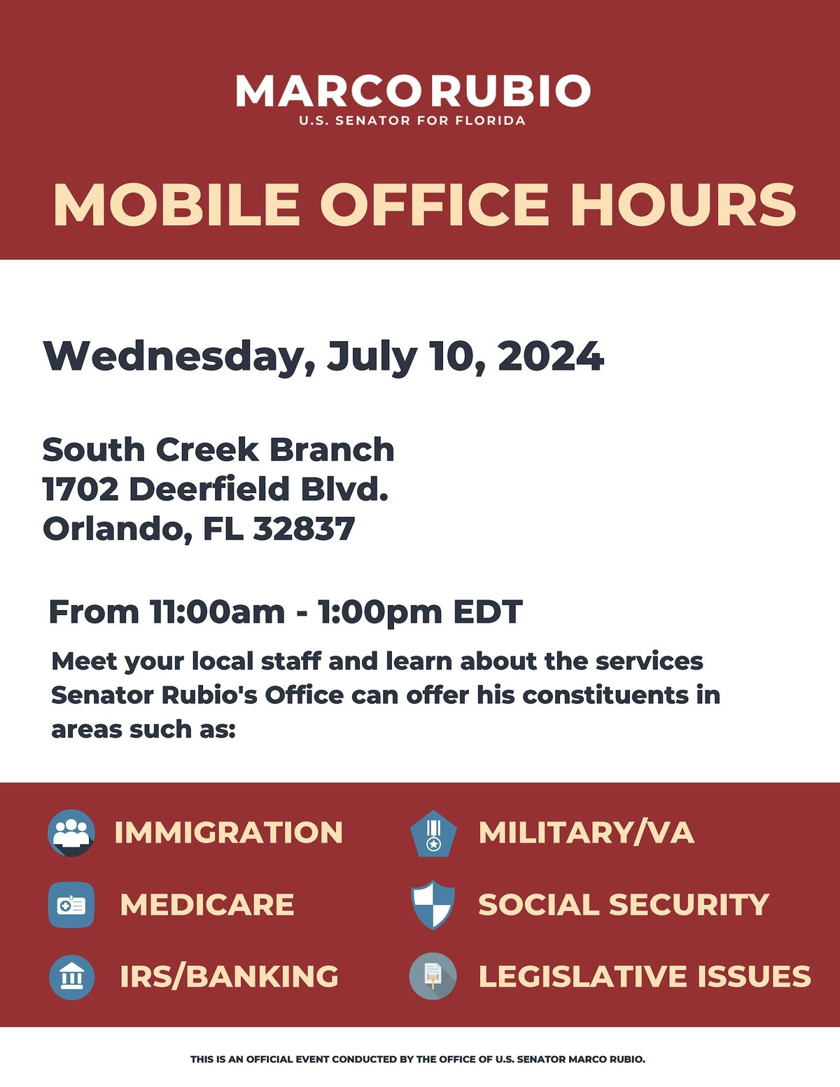 Orange County - Mobile Office Hours, South Creek Branch Library ...