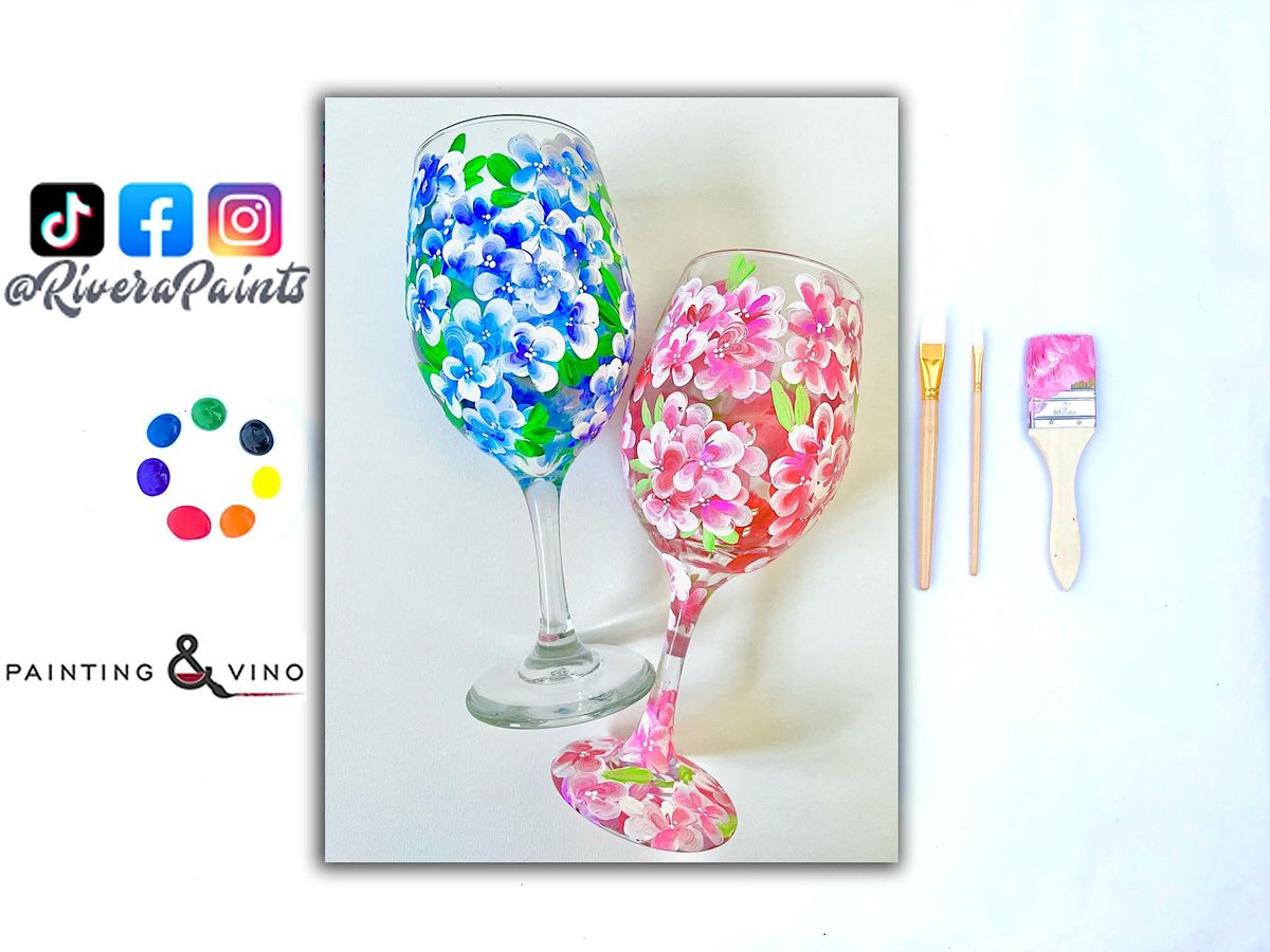 ‘Hydrangeas’ Paint Night Includes Two Wine Glasses, Slater's 50/50