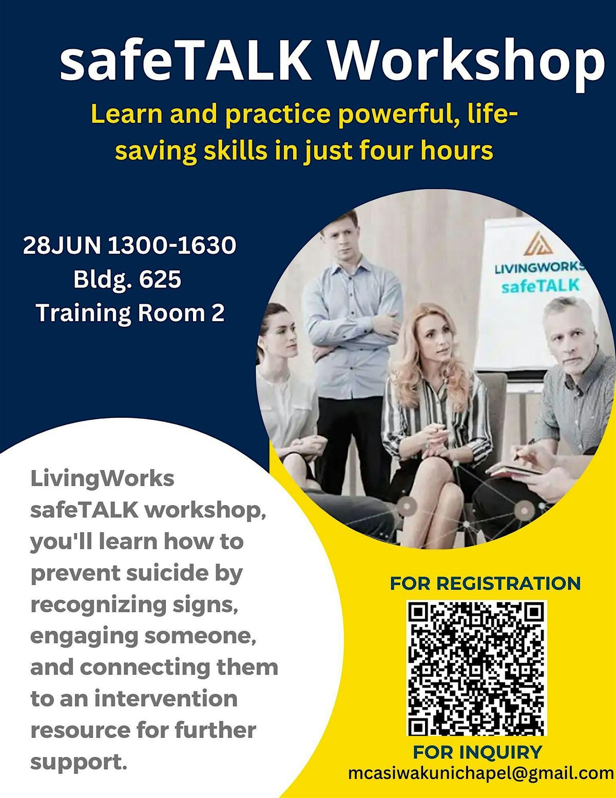 Safetalk Invitations safeTALK Workshop -------(for everyone ages 15 and up), MCAS Iwakuni ...