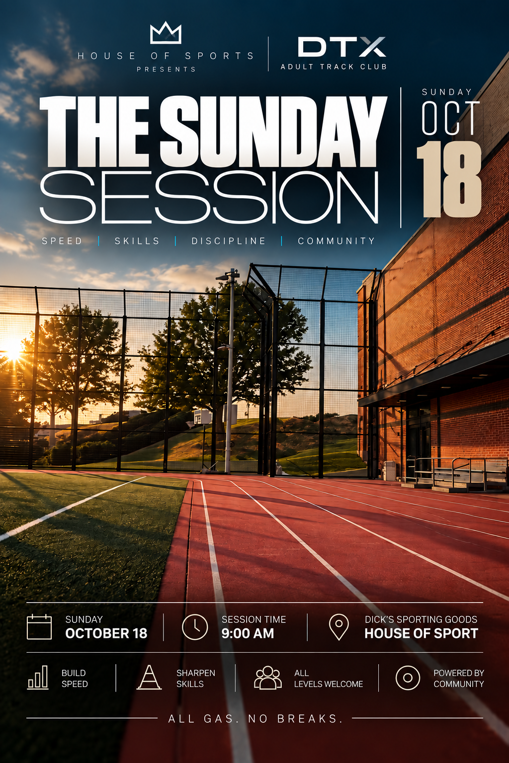 DTX Adult Track: House of Sports Sunday Session, DICK'S House of Sport ...