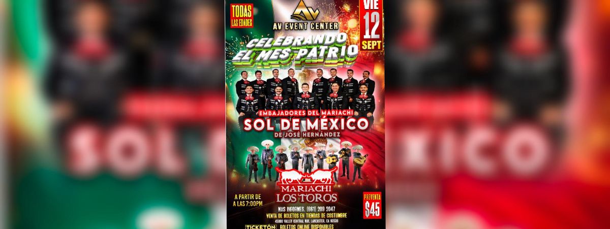 EMBAJADORES DEL MARIACHI SOL DE MEXICO Y MARIACHI TOROS, 12 September | Event in Lancaster | AllEvents