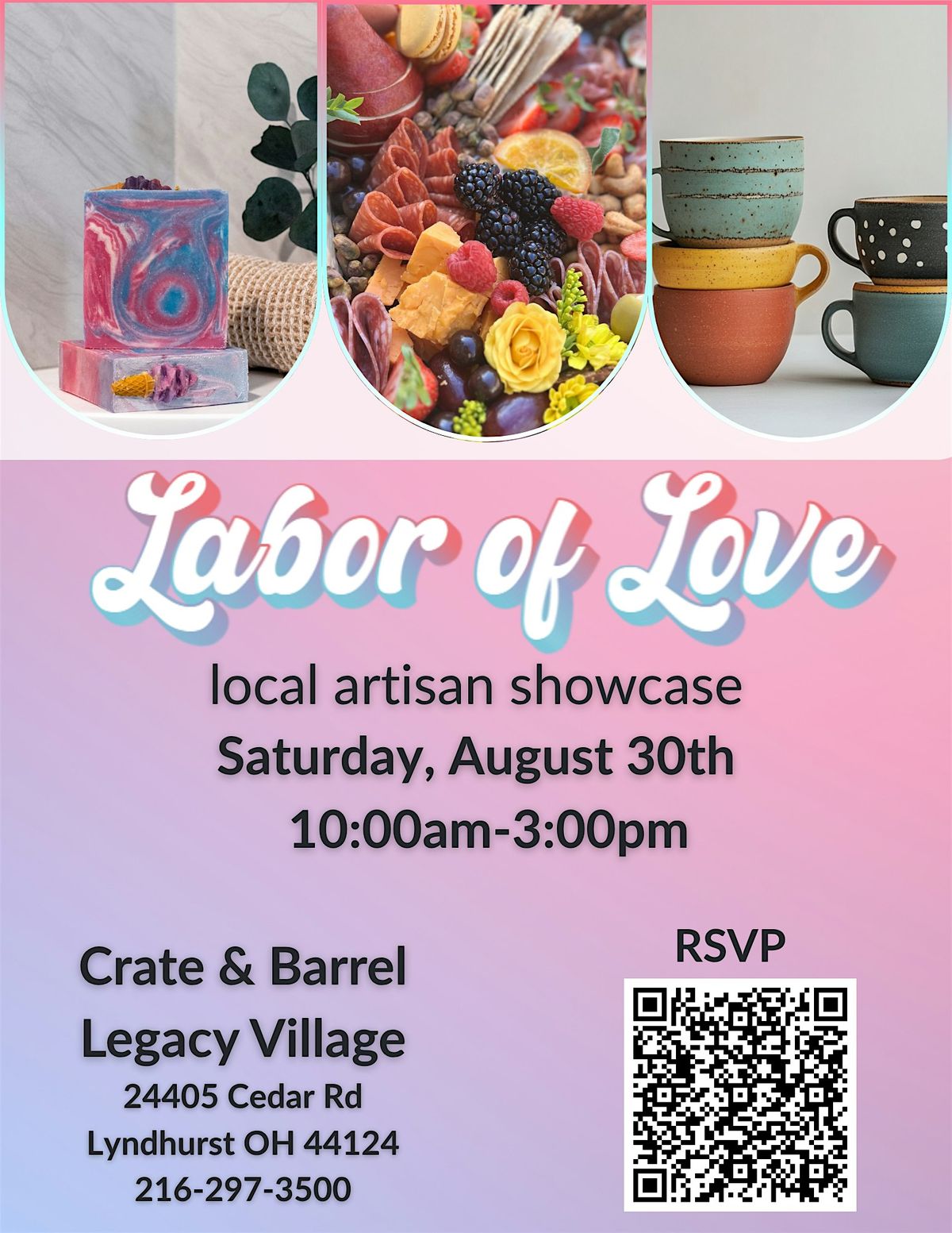 Labor of Love Artisan Showcase - Crate & Barrel Legacy Village, 30 August | Event in Lyndhurst | AllEvents
