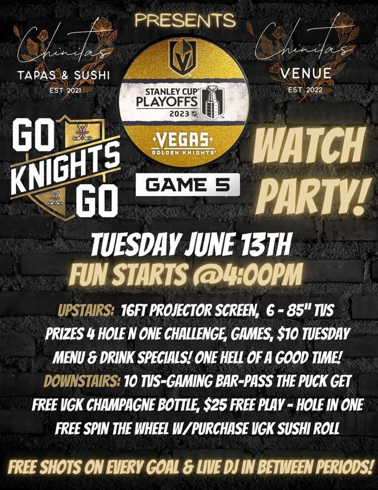 VGK Watch Party at Chinitas Tapas & Sushi, Chinitas Tapas & Sushi