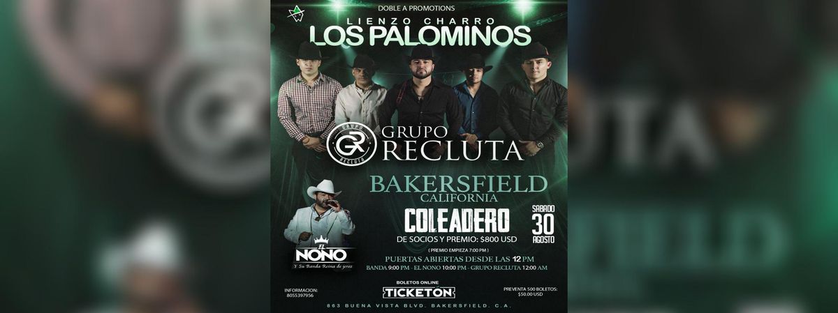 COLEADERO CON GRUPO RECLUTA & EL NONO in Bakersfield, 30 August | Event in Bakersfield | AllEvents