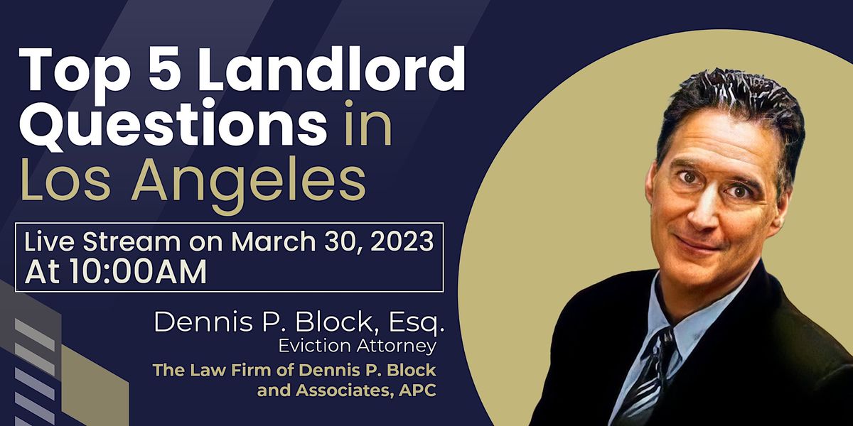 Top 5 Landlord Questions in Los Angeles, March 30 2023 Online Event