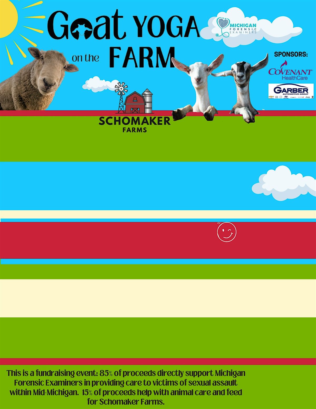 Goat Yoga on the Farm, Schomaker Farms, Saginaw, 13 July 2024