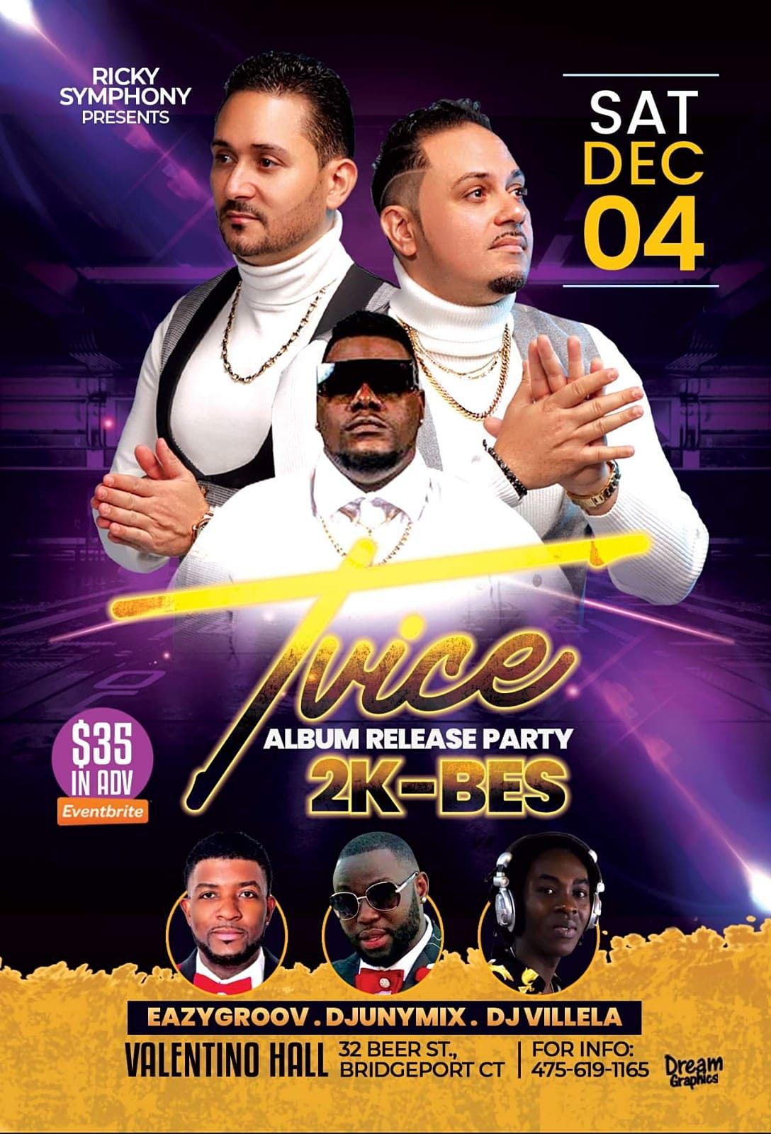 TVICE. MET BETON AN, Valentino's Banquet Hall, Bridgeport, December 4