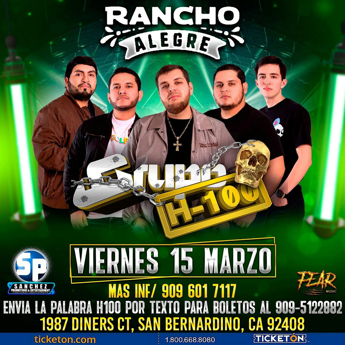 Grupo H100 en Rancho Alegre, Rancho Alegre, San Bernardino, 15 March to
