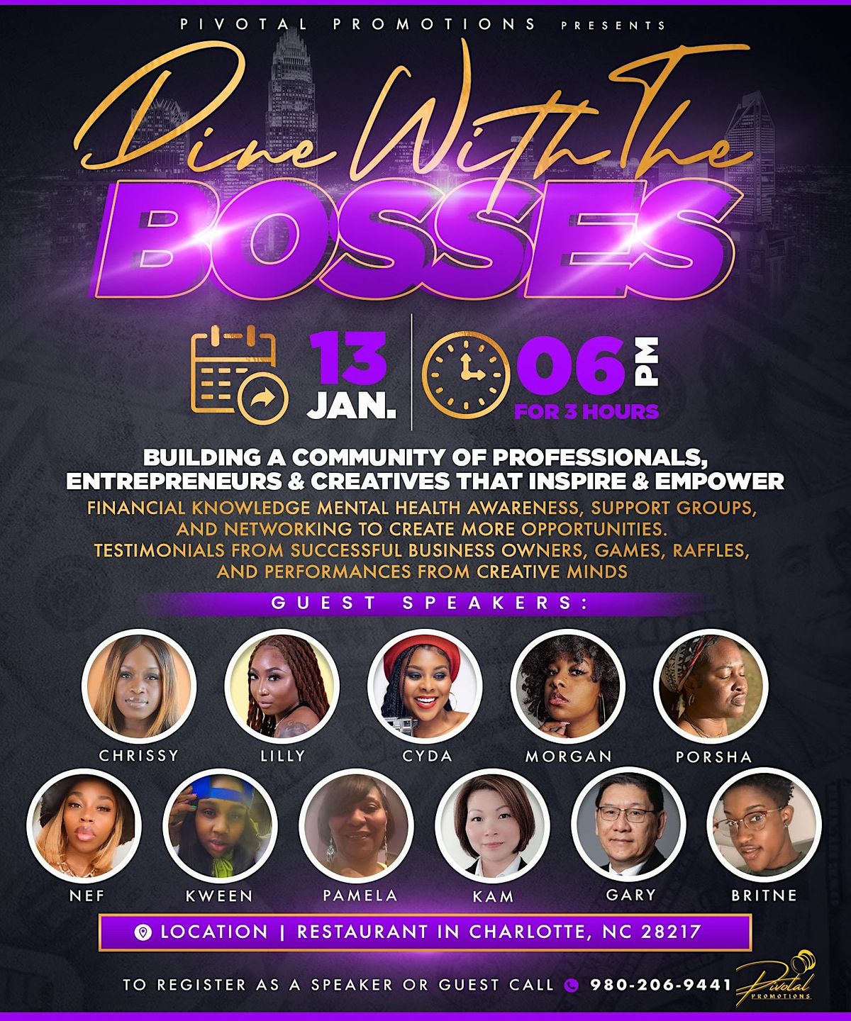 Dine With The BOSSES, Boca Marina Restaurant, Charlotte, 13 January