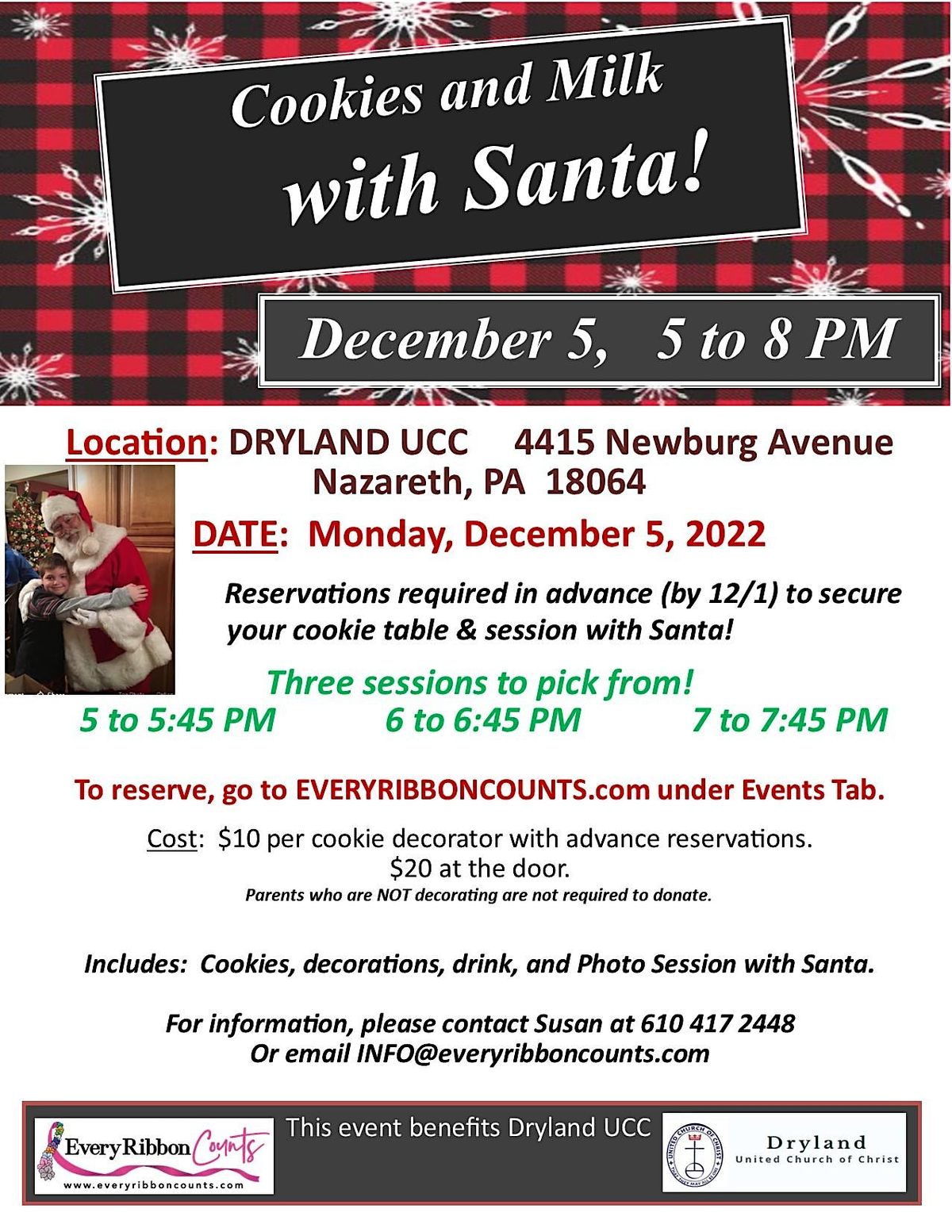 Cookies and Milk with Santa 2022, DRYLAND UCC, Nazareth, December 5