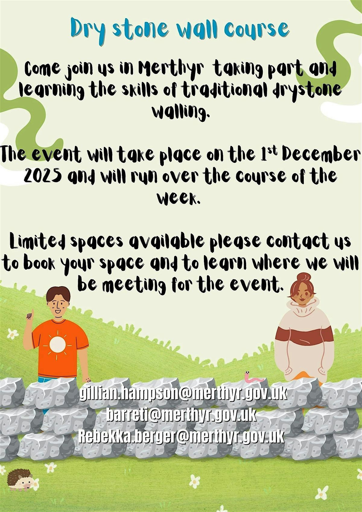 Drystone walling course, 1 December | Event in Merthyr Tydfil | AllEvents