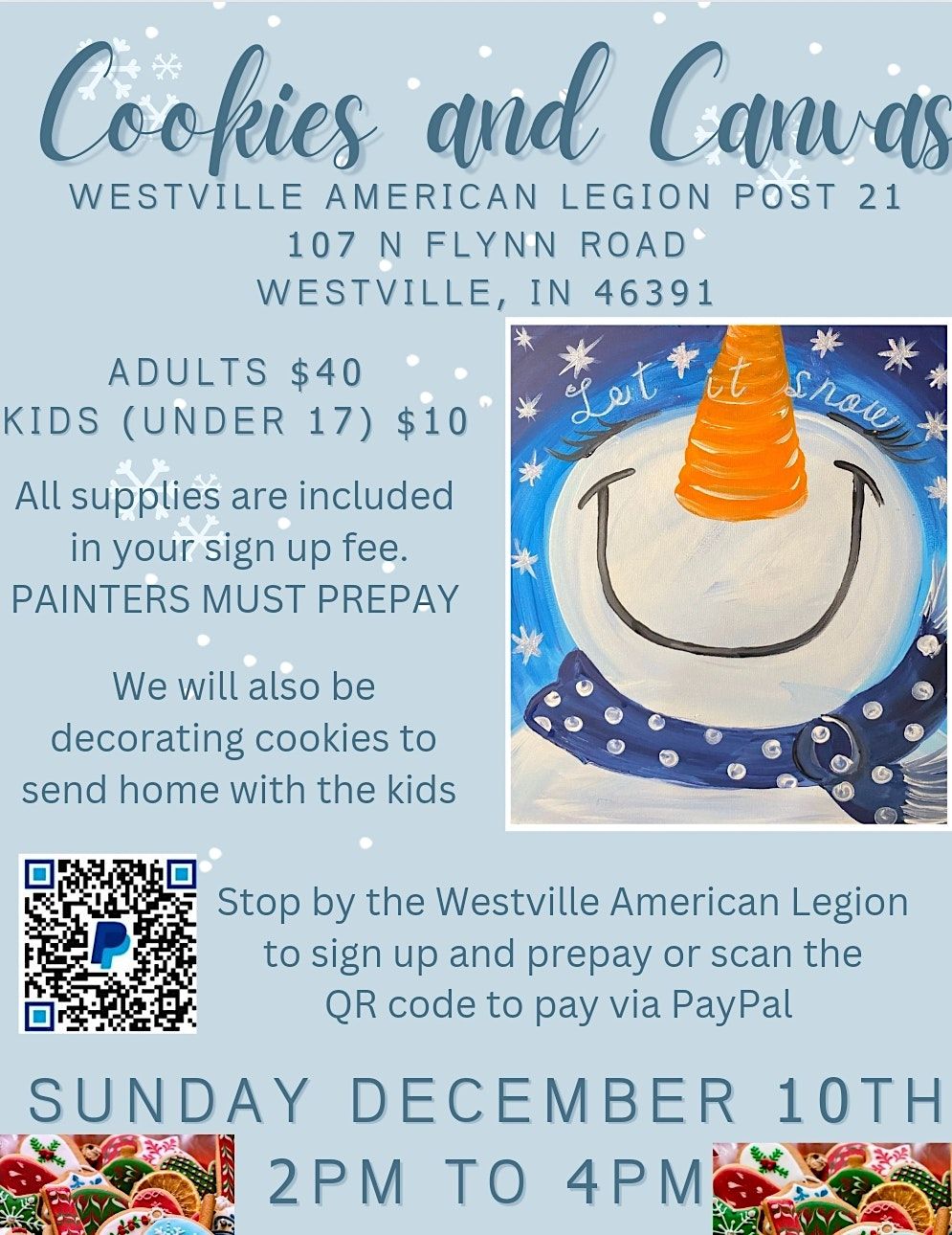 Cookies And Canvas Westville American Legion Post, American Legion