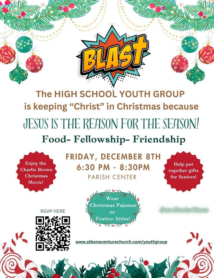 High School Youth Group December Meeting, St Bonaventure Catholic