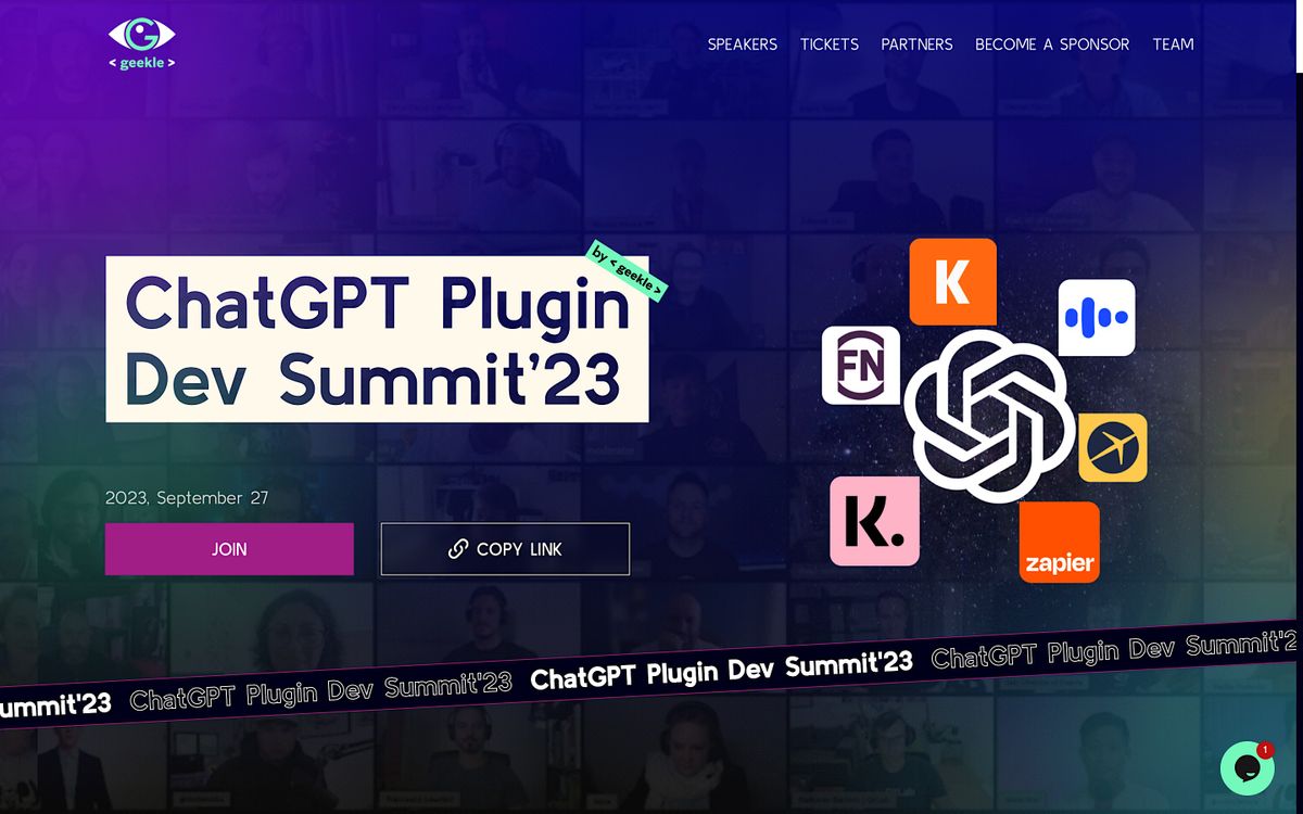 ChatGPT Plugin Dev Summit23, September 27 2023 | Online Event ...