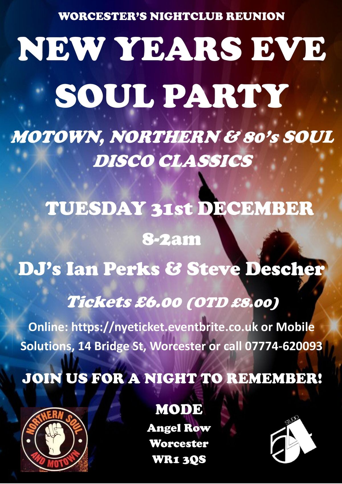 NEW YEARS EVE SOUL PARTY at Mode, Worcester