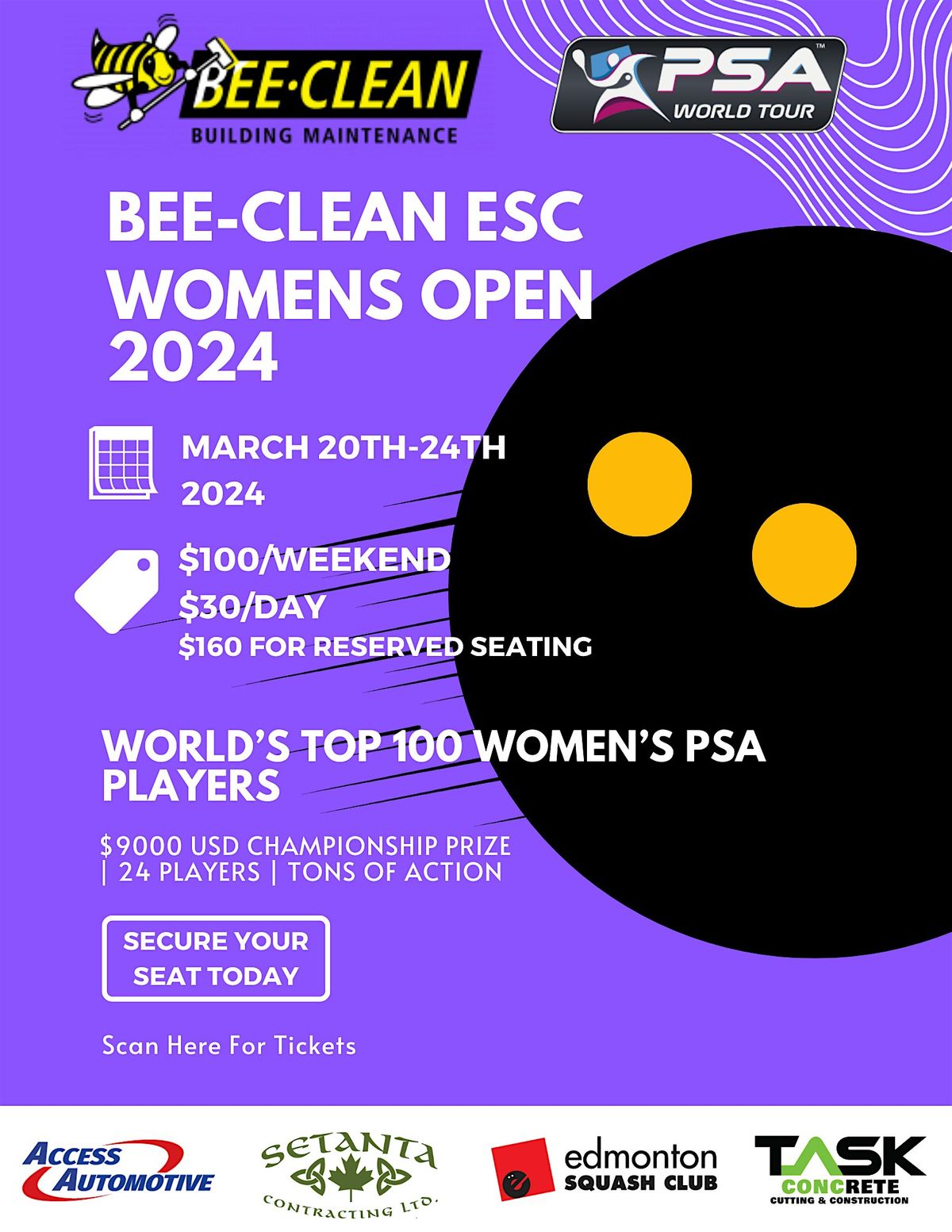 The BeeClean Edmonton Squash Club Womens Open 2024, Edmonton Squash