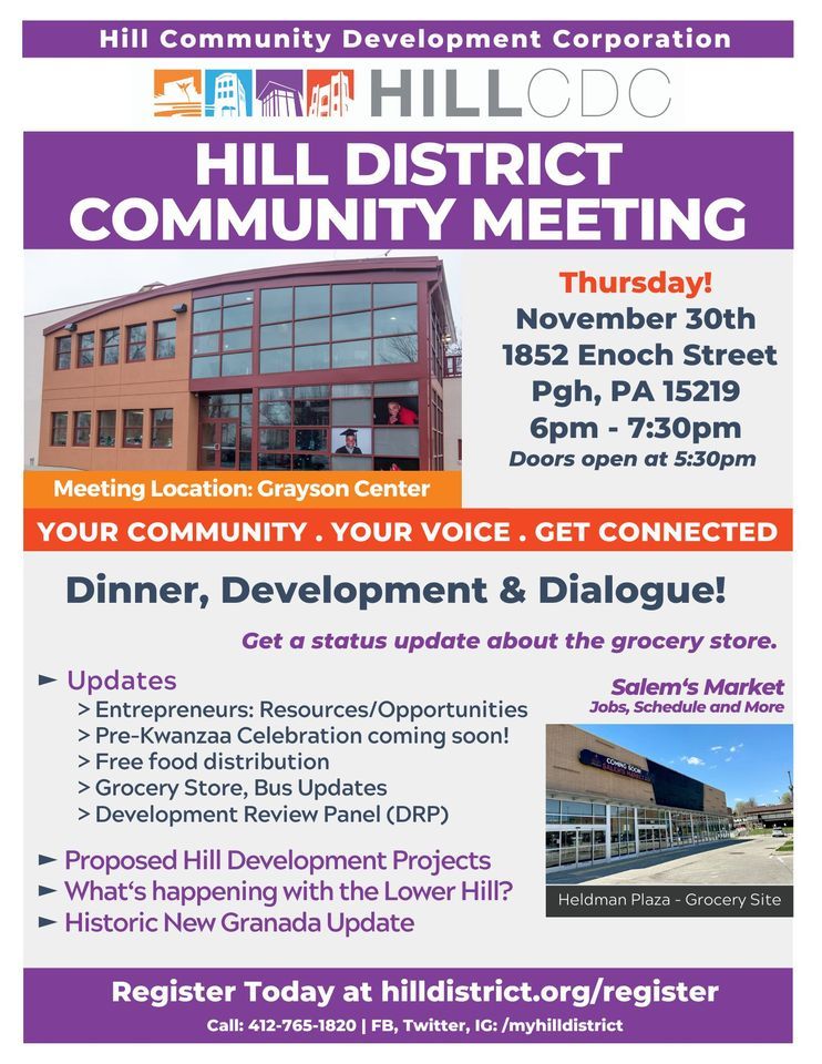 Hill District Community Meeting, Jeron X Grayson Community Center