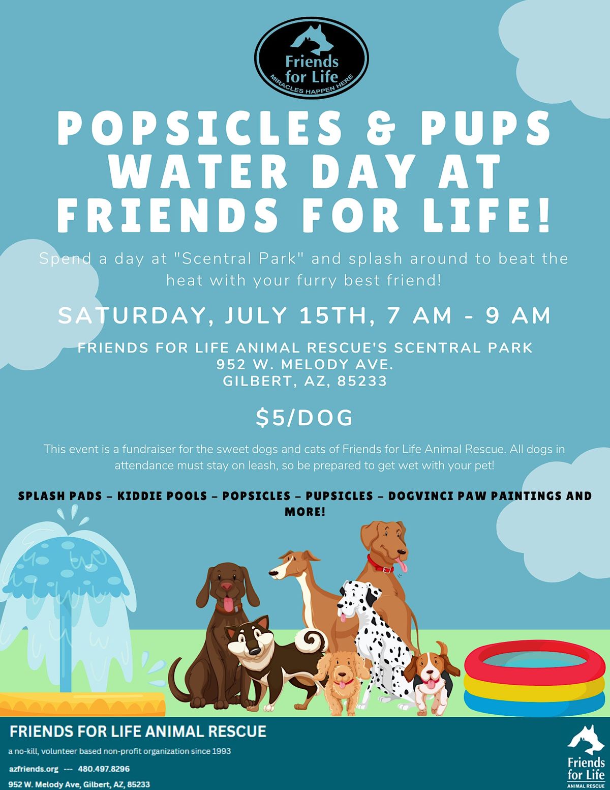 Popsicle & Pups Water Day at Friends for Life Animal Rescue!, Friend