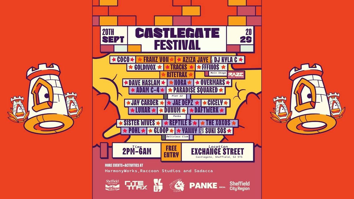Castlegate Festival 2025 w/ COCO, Franz Von, Aziza Jaye &amp; Kyla C, Dave Haslam, Jay Carder, Nora, Reptile B, Sister Wives &amp; more!, 20 September