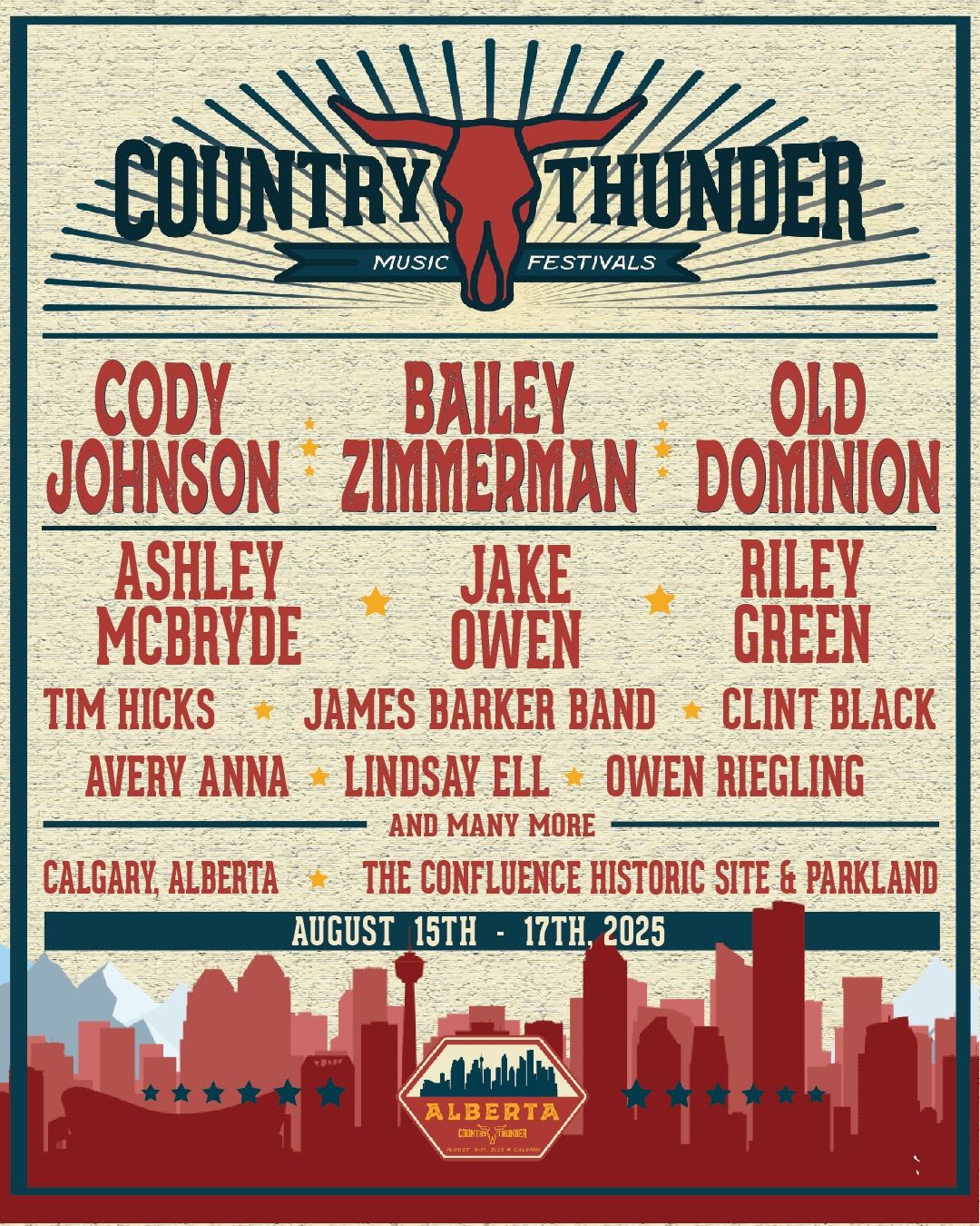 2025 Country Thunder Alberta - Sunday at Fort Calgary, 17 August | Event in Calgary | AllEvents