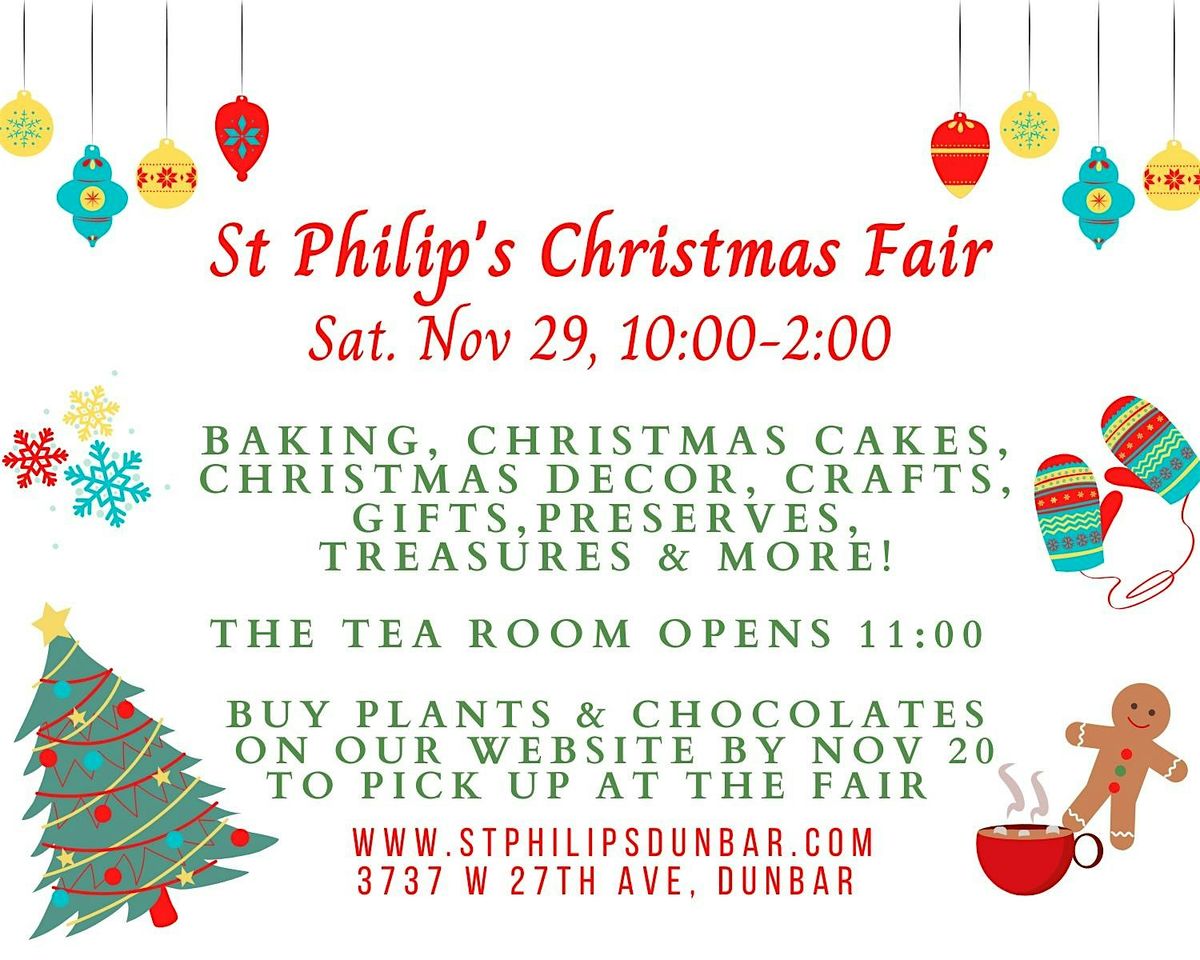 St Philip's Christmas Fair, Nov 29, 10:00 - 2:00 | Event in Vancouver | AllEvents