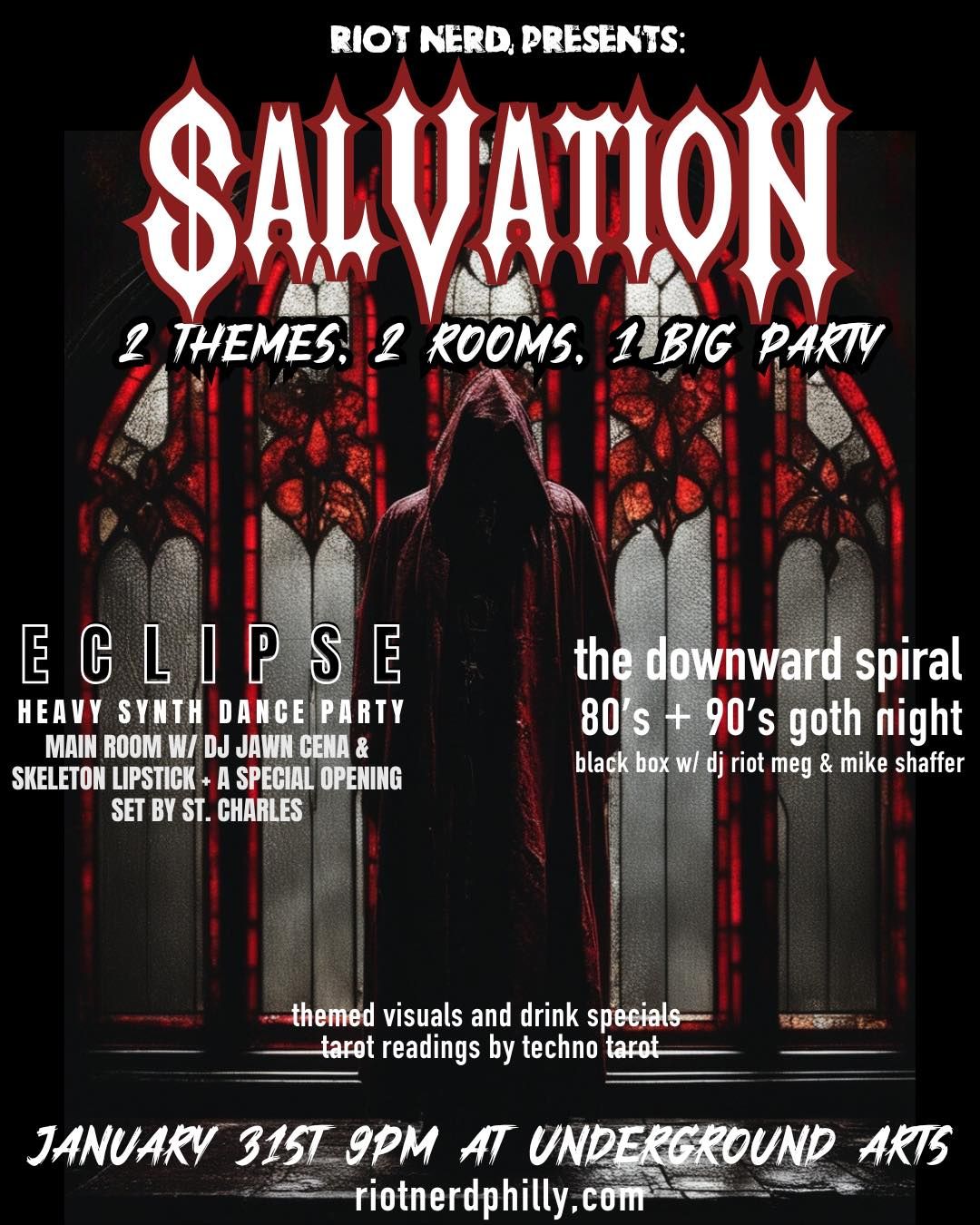 Riot Nerd: Salvation - Multi-Room Goth Party, 29 August | Event in Philadelphia | AllEvents