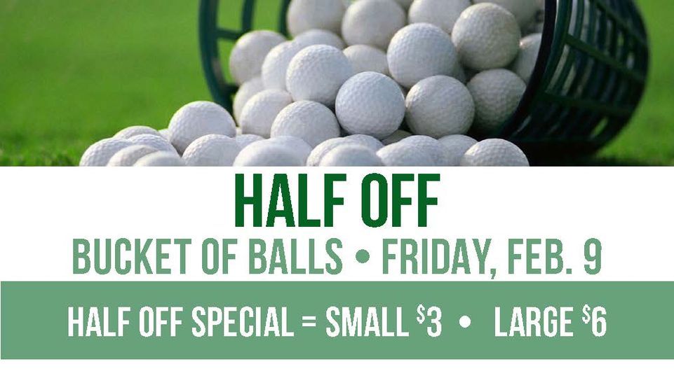 Half Off a Bucket of Golf Balls, Fore Seasons Center, Bismarck