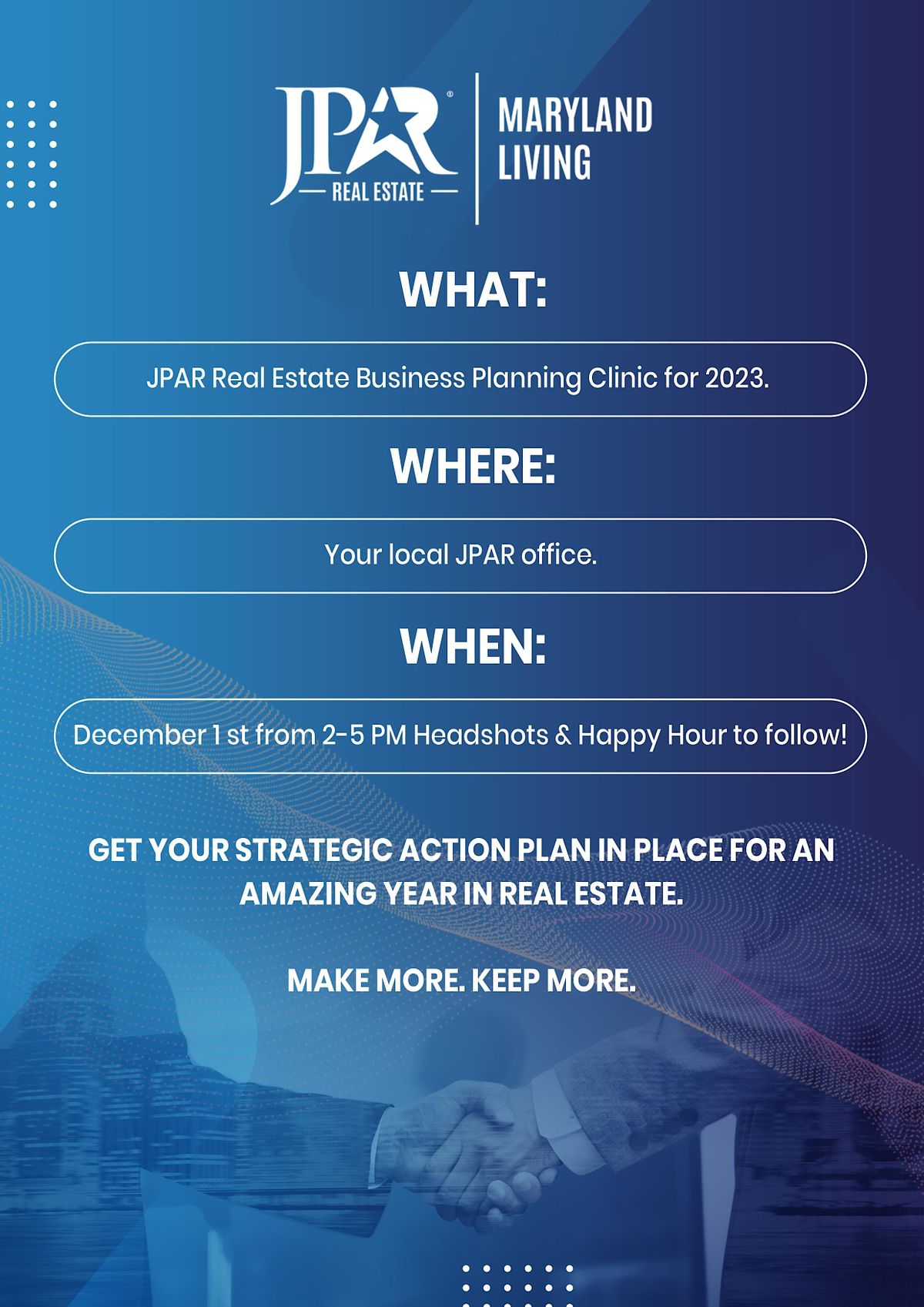 JPAR Real Estate Maryland Living Business Planning Clinic, JPAR