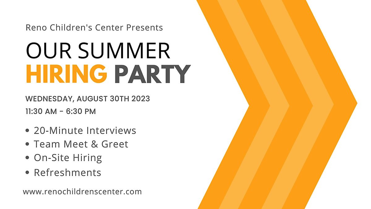 End of Summer Hiring Party, 1698 Meadow Wood Ln, Reno, 30 August 2023