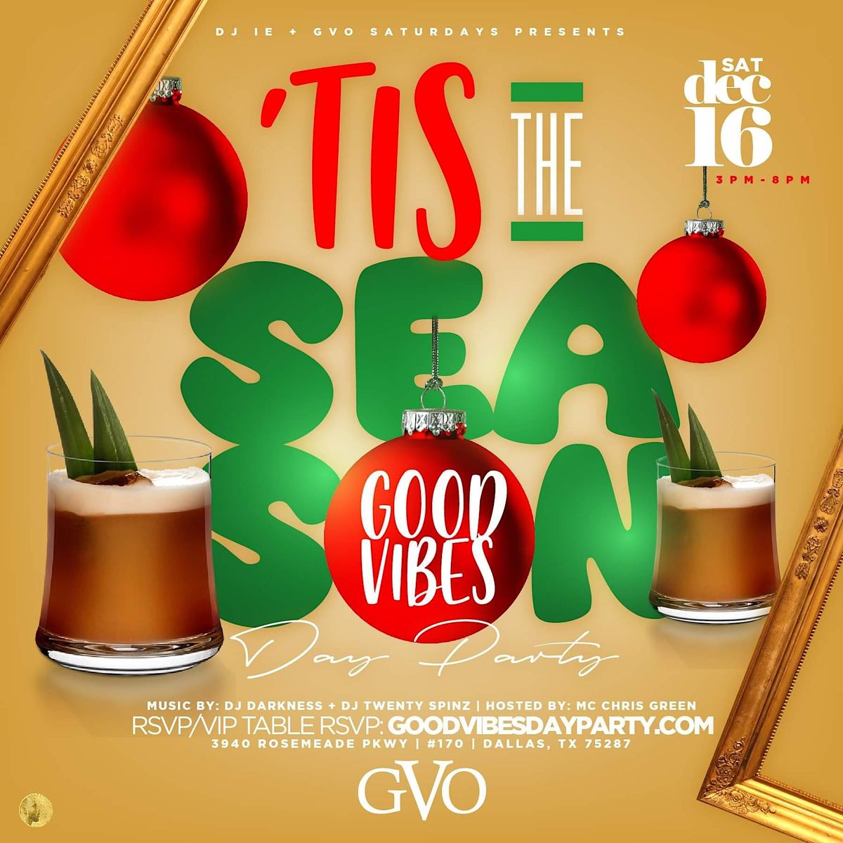 Good Vibes DAY Party @ GVO, GVO Lounge & Bistro, Dallas, 2 December to ...