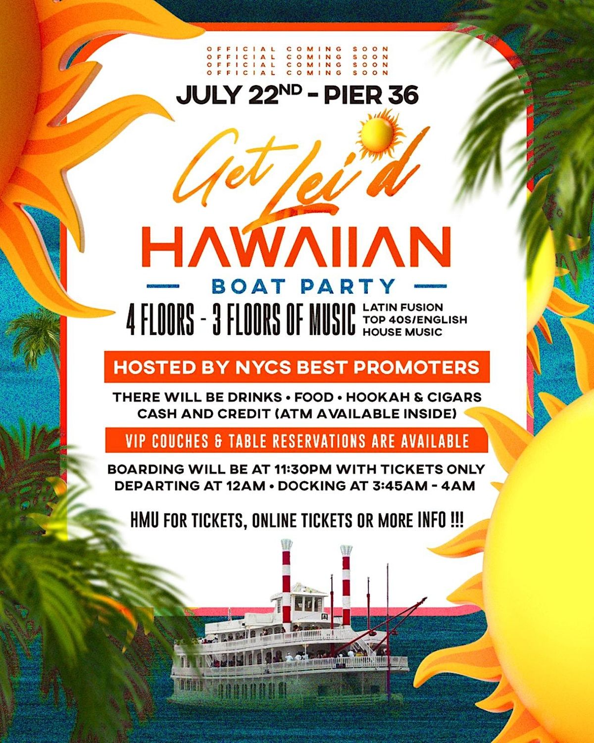 Get Leid Hawaiian Boat Party Aboard The Liberty Belle Yacht Pier 36