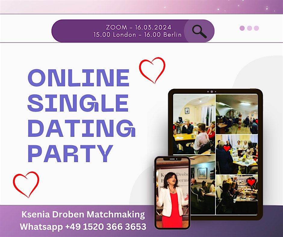Online Single Dating Event on Zoom, May 4 2024 | Online Event ...
