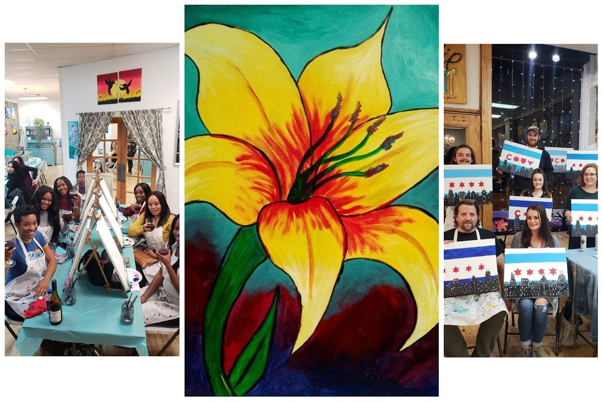 BYOB Sip & Paint Event "Lily Flower", Sip & Paint, Chicago, January