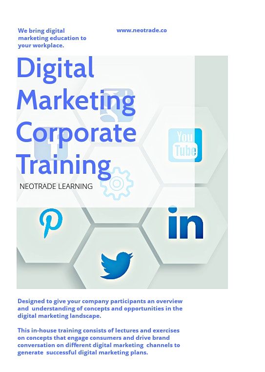 Corporate Digital Marketing Training, January 6 to November 24 Online