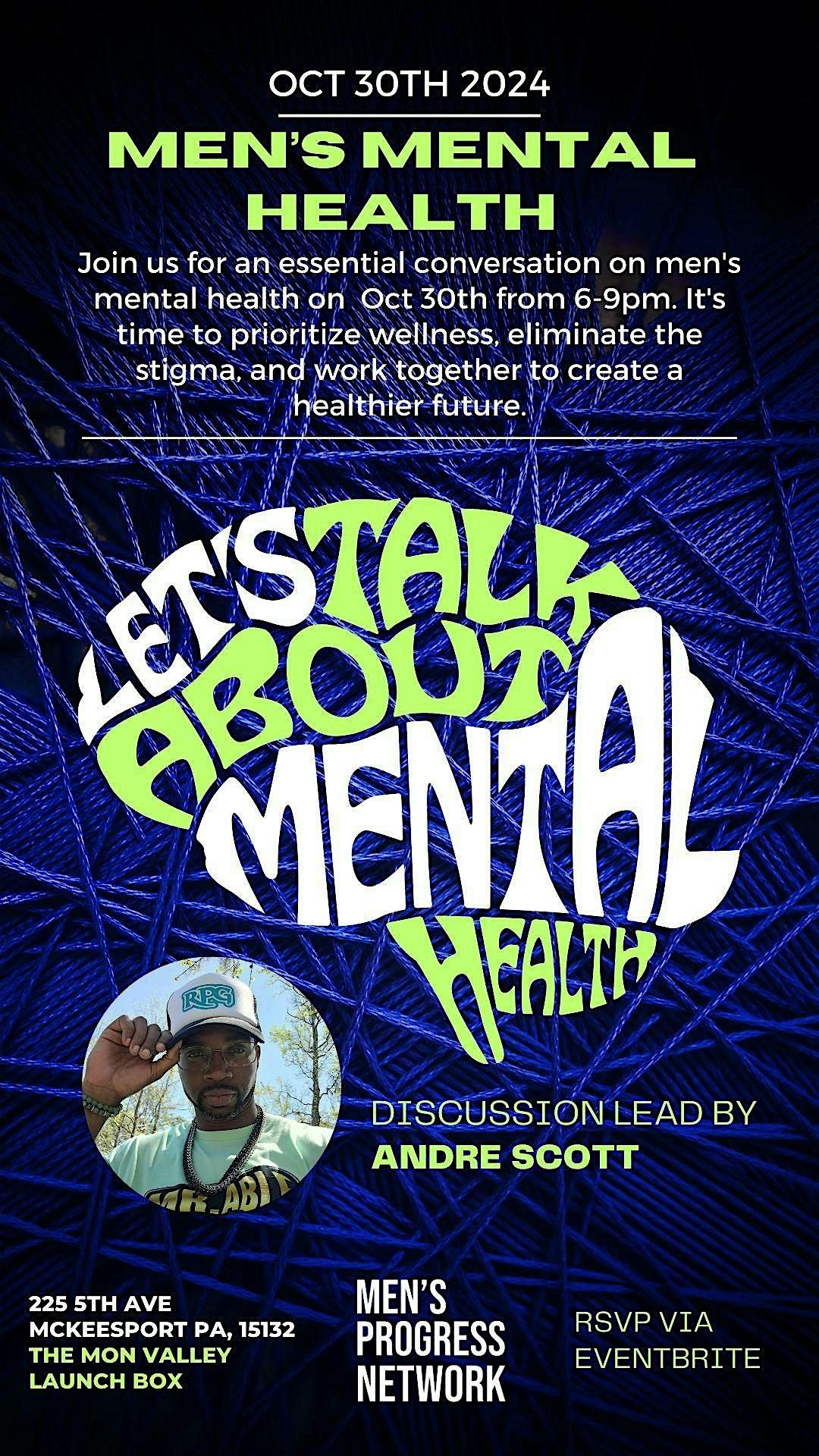 In Person Mens Mental Health Online Discussion, 225 5th Ave, McKeesport