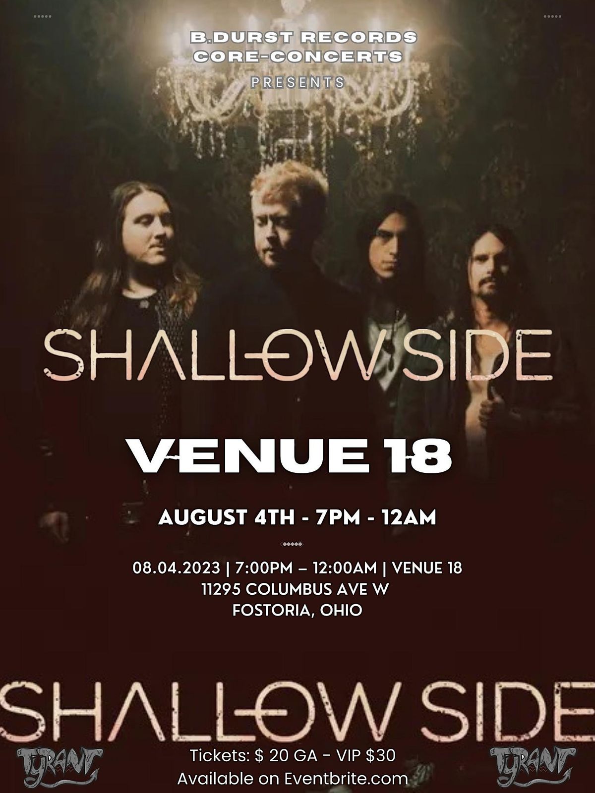 ShallowSide Live at Venue 18, VENUE 18, Fostoria, 4 August to 5 August