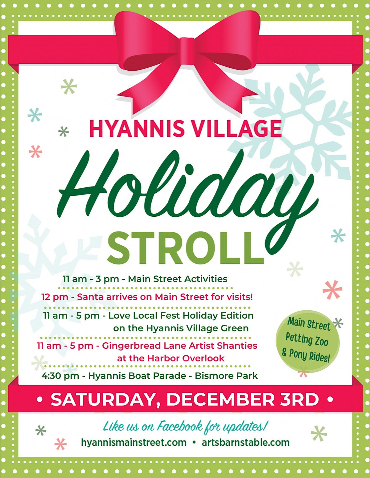 Hyannis Village Holiday Stroll, Main Street, Barnstable, December 3
