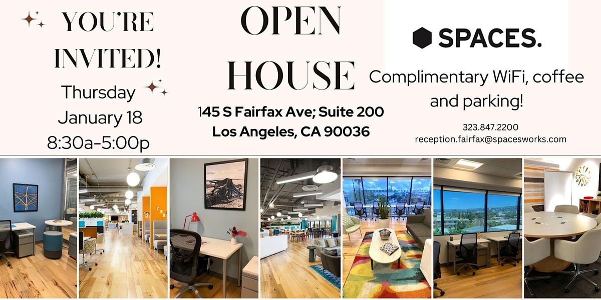 Spaces New Year Open House! Complimentary Coffee, Parking and Wi-Fi ...