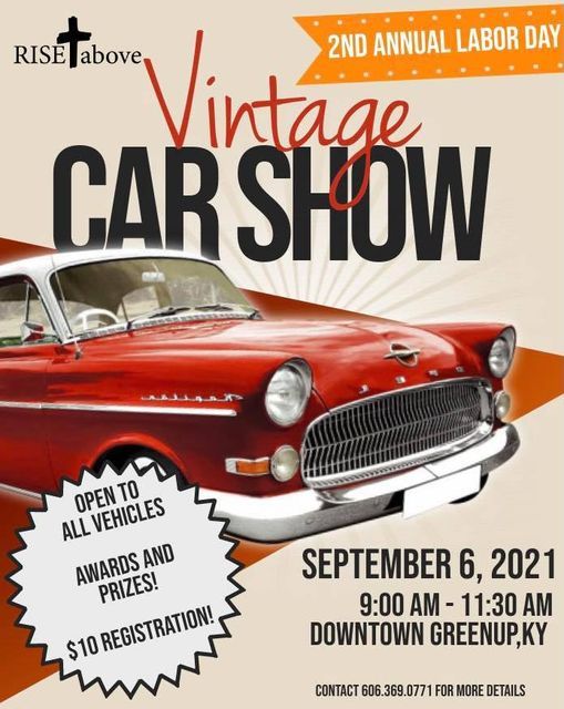 Labor Day Vintage Car Show Greenup Kentucky September 6 2021 Allevents In